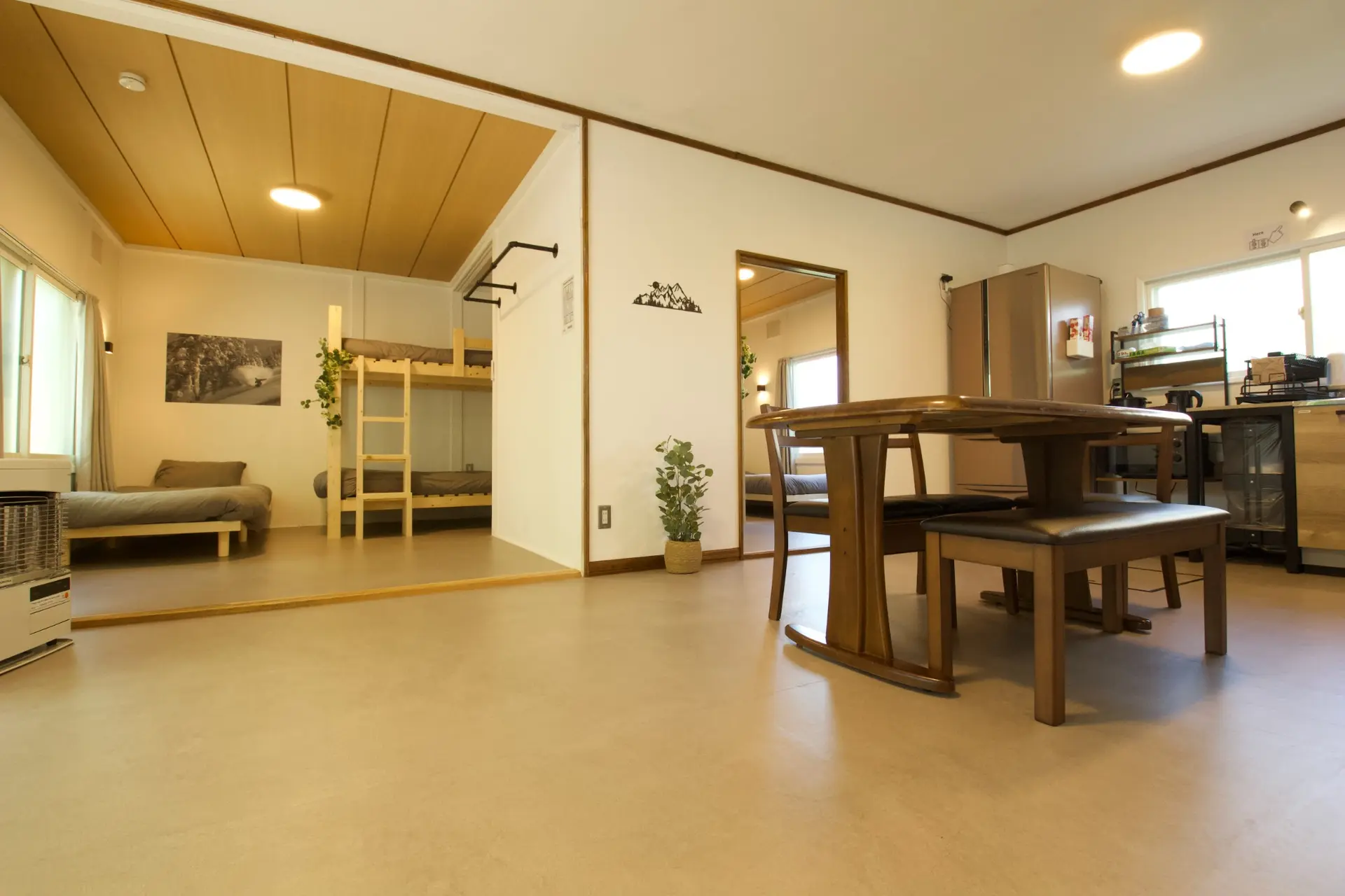 Hokkaido Wander House dining and living space